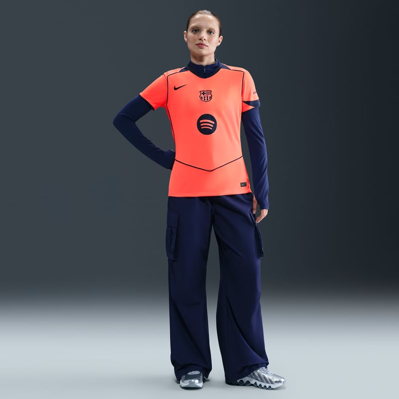 Nike F.C. Barcelona 2025/26 Stadium Third Dri-FIT Total 90 Replica Shirt "Bright Mango & Midnight Navy" | Women | Football | 04 | SPORTSHOWROOM