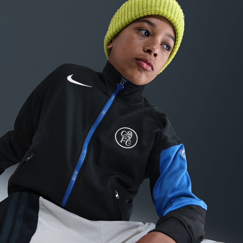Nike Chelsea F.C. Academy Pro Third Dri-FIT Total 90 Anthem Jas "Black & Field Silver" | Kinderen | Voetbal | 03 | SPORTSHOWROOM