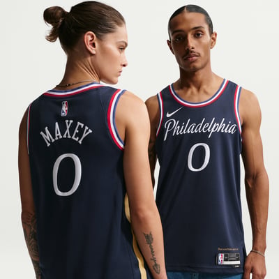Nike Philadelphia 76ers City Edition NBA Swingman Tyrese Maxey HM5992-421 01