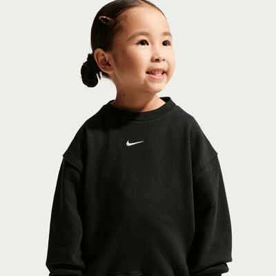 Nike Studio Fleece Oversized Crew Genser "Black & White" | Dame | | 00 | SPORTSHOWROOM