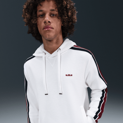 Nike LeBron Standard Issue Therma-FIT Pullover Huvtroja "Sail & Dark Team Red" | Män | Basket | 01 | SPORTSHOWROOM