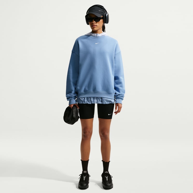Nike Studio Fleece Medium Weight Oversized Crew Sweater "Work Blue & Sail" | Women | | 03 | SPORTSHOWROOM
