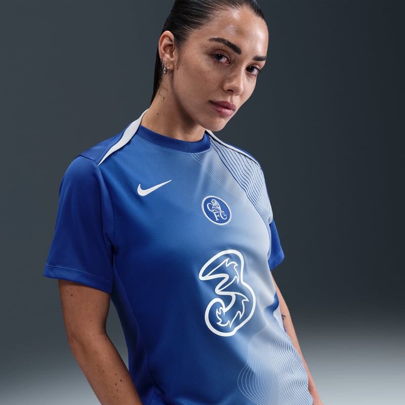 Nike Chelsea F.C. Academy Pro Third Dri-FIT Total 90 Pre-Match Shirt "Game Royal & Field Silver" | Women | Football | 01 | SPORTSHOWROOM