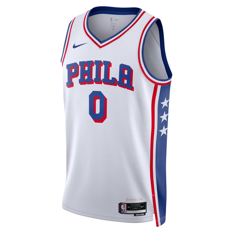 Nike Philadelphia 76ers 2023/24 Association Edition Dri-FIT NBA Swingman Tyrese Maxey DX8472-103 01