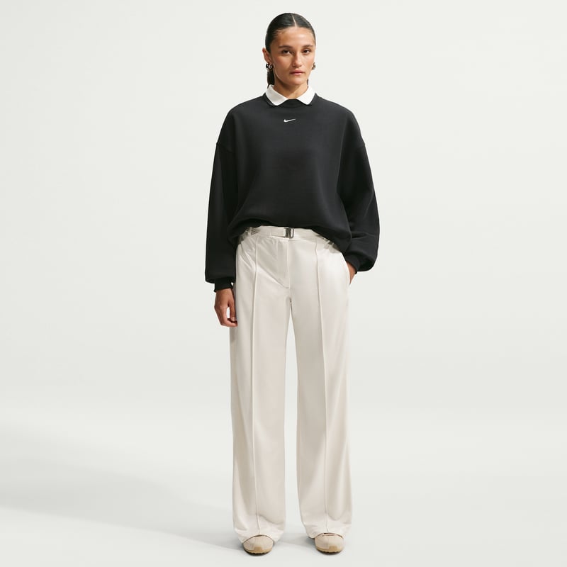 Nike Studio Fleece Medium Weight Oversized Crew Sweater "Black & Sail" | Women | | 03 | SPORTSHOWROOM