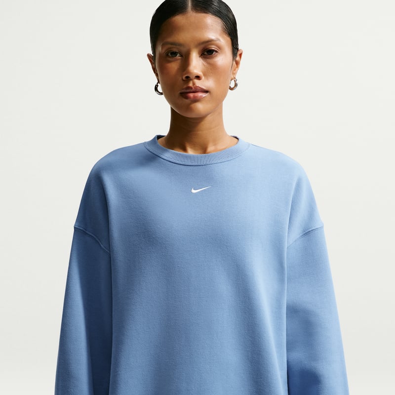 Nike Studio Fleece Medium Weight Oversized Crew Sweater "Work Blue & Sail" | Women | | 00 | SPORTSHOWROOM