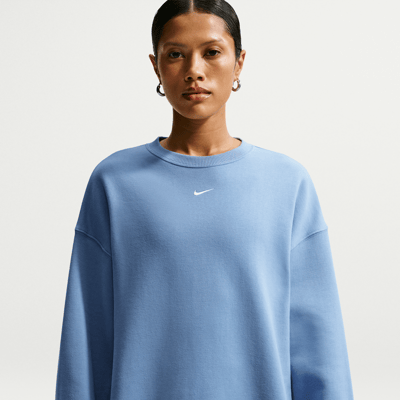 Nike Studio Fleece Medium Weight Oversized Crew Sweater "Work Blue & Sail" | Women | | 00 | SPORTSHOWROOM
