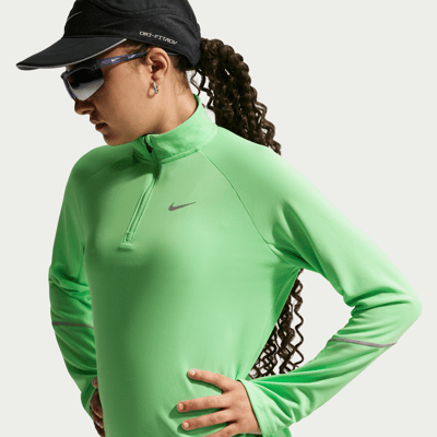 Top Nike Miler Dri-FIT 1/2-Zip "Illusion Green" | Niños | Correr | 01 | SPORTSHOWROOM