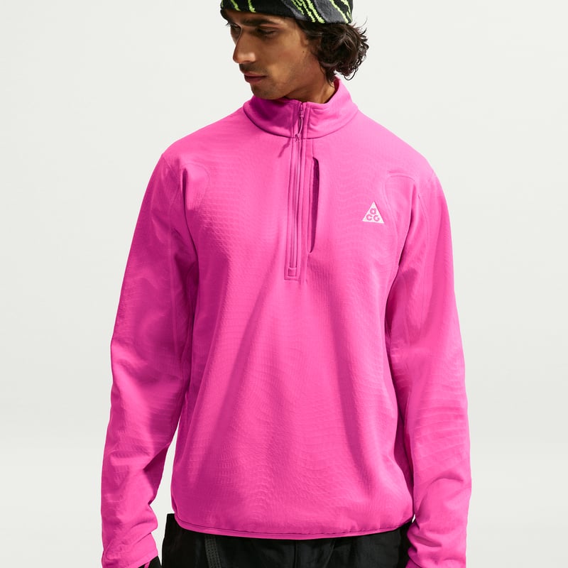 Nike ACG "Wolf Grid" Men's Therma-FIT 1/2-Zip Top "Desert Pink & Light Crimson" | Men | Hiking | 01 | SPORTSHOWROOM