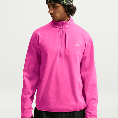 Nike ACG "Wolf Grid" Men's Therma-FIT 1/2-Zip Top "Desert Pink & Light Crimson" | Men | Hiking | 01 | SPORTSHOWROOM