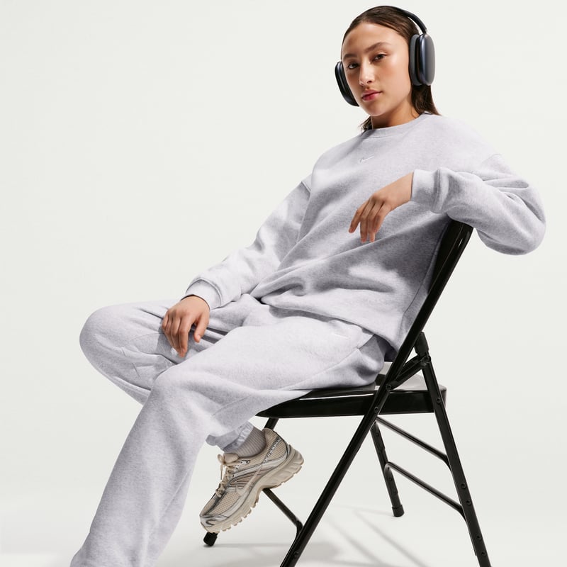 Nike Studio Fleece Loose Bukse "Birch Heather & White" | Barn | | 03 | SPORTSHOWROOM