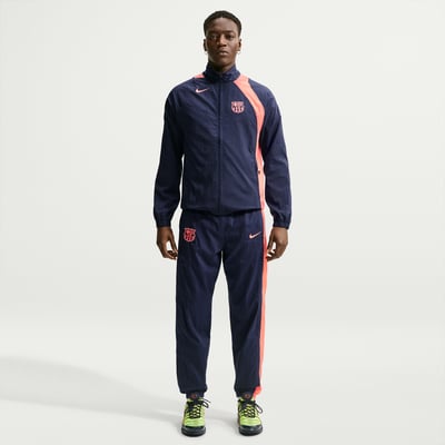 Nike F.C. Barcelona Third Total 90 Woven Broek "Midnight Navy & Bright Mango" | Heren | Voetbal | 01 | SPORTSHOWROOM