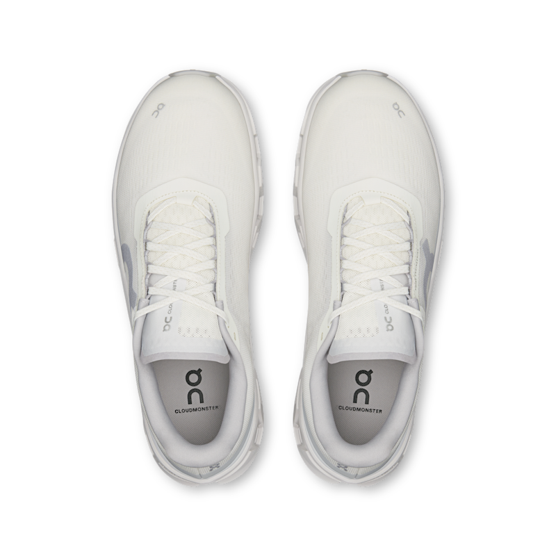 On Cloudmonster 1 running shoes "White & Silver" | Men | Running | 02 | SPORTSHOWROOM