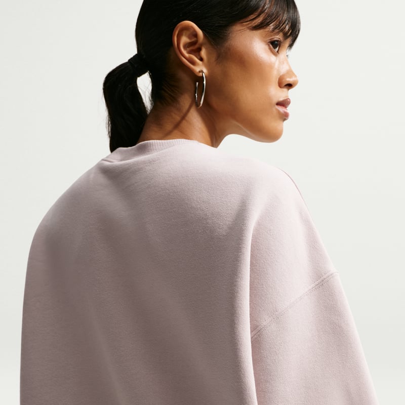 Nike Studio Fleece Medium Weight Oversized Crew Sweater "Cream II & Sail" | Women | | 01 | SPORTSHOWROOM