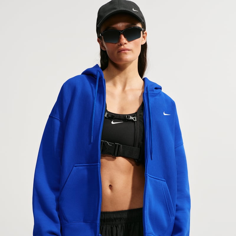 Nike Studio Fleece Heavyweight Oversized Full-Zip Hettegenser "Old Royal & Sail" | Dame | | 02 | SPORTSHOWROOM