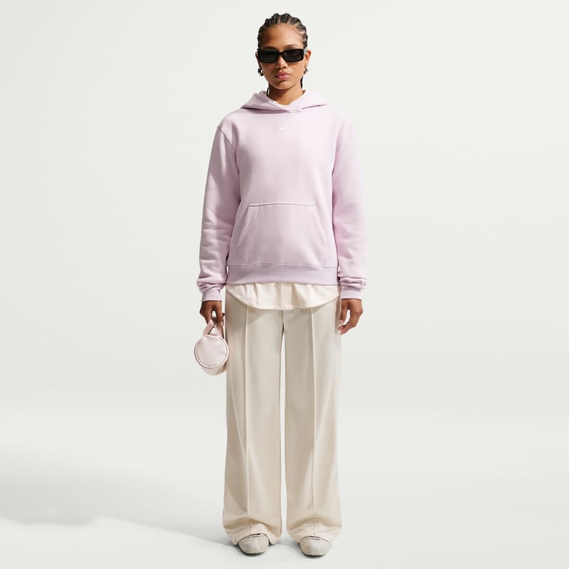 Nike Studio Fleece Medium Weight Pullover Hettegenser "Bleached Lilac & Sail" | Dame | | 03 | SPORTSHOWROOM