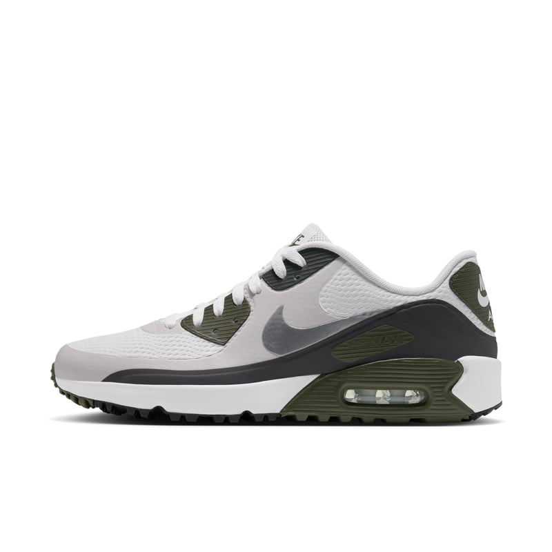 Buty do golfa Nike Air Max 90 G "White & Medium Olive" | Mezczyzni | Golf | 01 | SPORTSHOWROOM