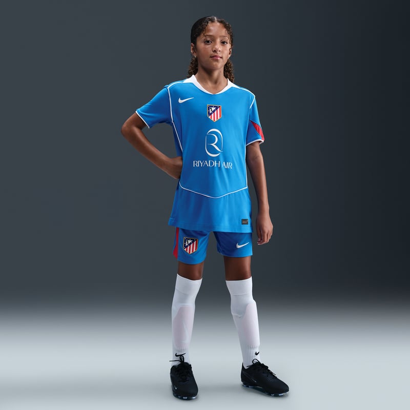 Nike Atlético Madrid 2025/26 Stadium Third Dri-FIT Total 90 Replica Shirt "Photo Blue & Sport Red" | Kids | Football | 04 | SPORTSHOWROOM
