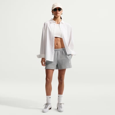 Nike Studio Fleece Medium Weight Mid-Rise Shorts "Dark Grey Heather & Sail" | Dame | | 00 | SPORTSHOWROOM