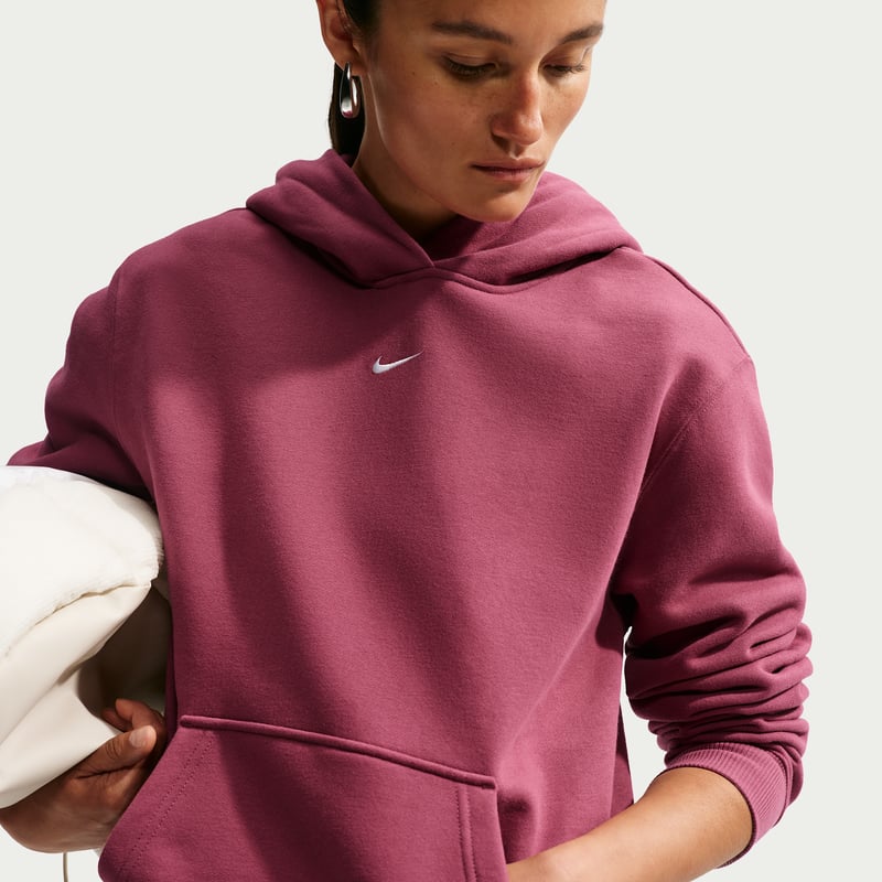 Nike Studio Fleece Medium Weight Pullover Hettegenser "Pink Smoke & Sail" | Dame | | 02 | SPORTSHOWROOM