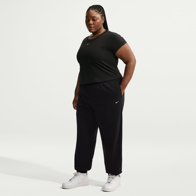 Nike Studio Fleece Medium Weight Oversized High-Rise Cuffed Bukse "Total Black & Sail" | Dame | | 00 | SPORTSHOWROOM
