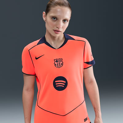 Maglia Nike F.C. Barcelona 2025/26 Stadium Third Dri-FIT Total 90 Replica "Bright Mango & Midnight Navy" | Donna | Calcio | 01 | SPORTSHOWROOM