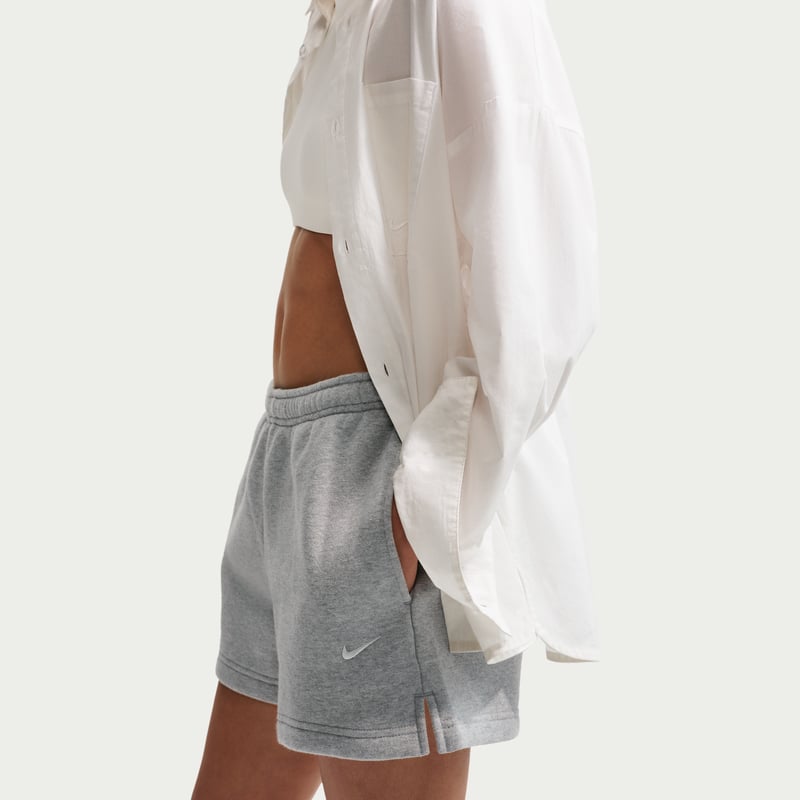 Nike Studio Fleece Medium Weight Mid-Rise Shorts "Dark Grey Heather & Sail" | Dame | | 03 | SPORTSHOWROOM