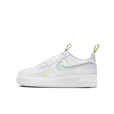 Air force 1 on sale white grey swoosh