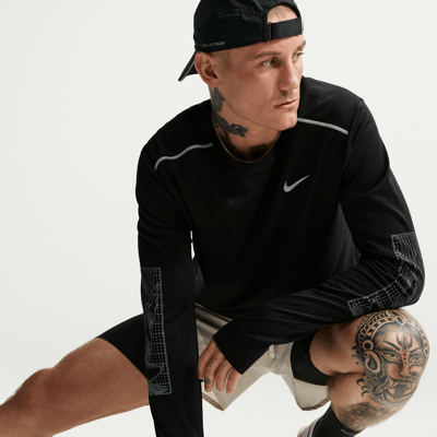 Nike Miler Dri-FIT UV Long-Sleeve Winterized Shirt "Black" | Herren | Laufen | 01 | SPORTSHOWROOM