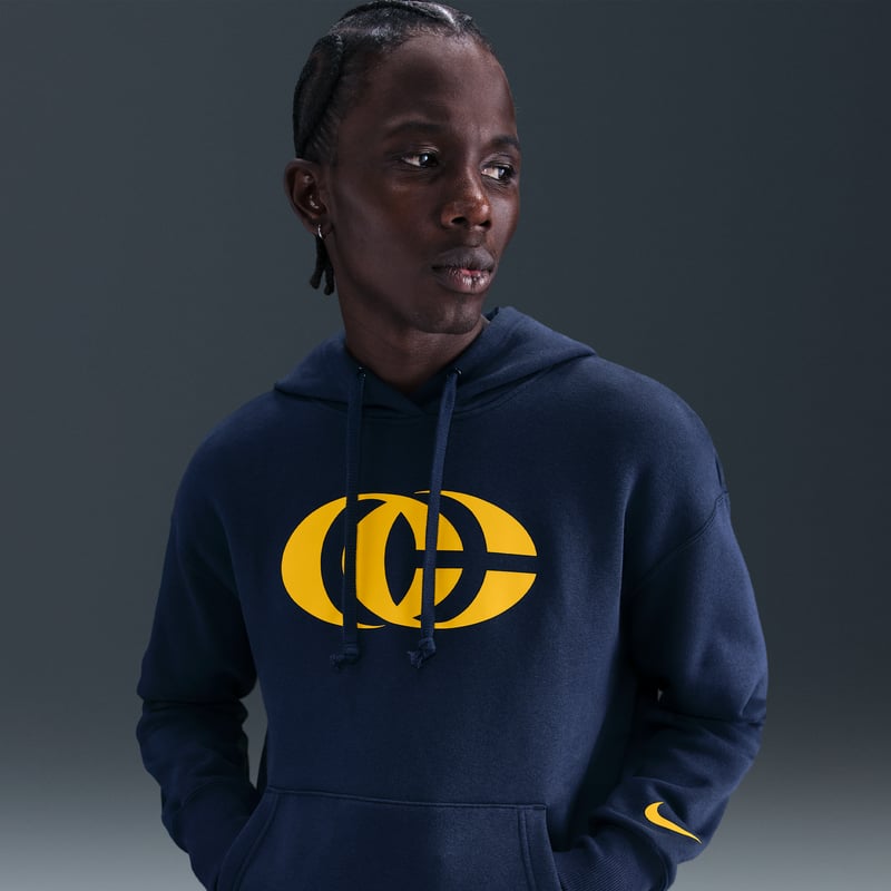 Nike Caitlin Clark Phoenix Fleece Pullover Hoodie "Midnight Navy & Amarillo" | Damen | Sportstyle & Basketball | 03 | SPORTSHOWROOM