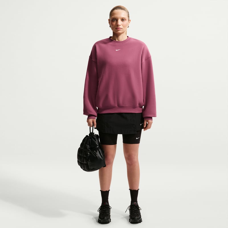 Nike Studio Fleece Medium Weight Oversized Crew Genser "Pink Smoke & Sail" | Dame | Skating | 03 | SPORTSHOWROOM