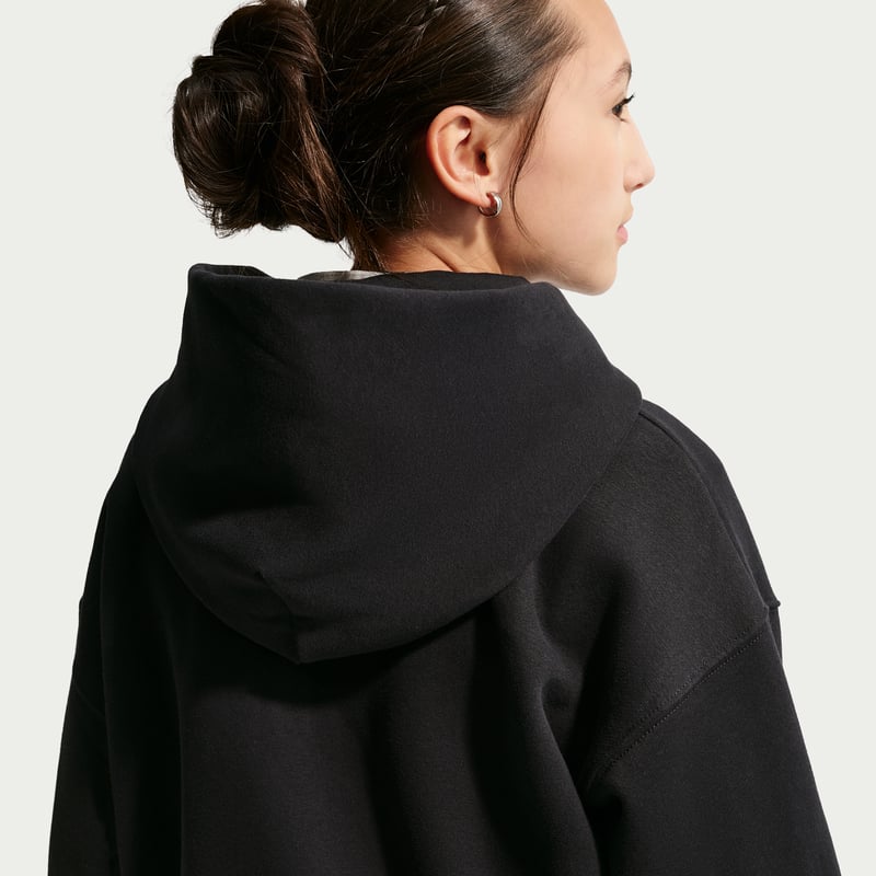 Nike Studio Fleece Oversized Full-Zip Hettegenser "Black & White" | Barn | | 01 | SPORTSHOWROOM