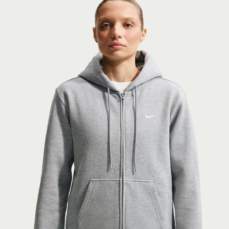 Nike Studio Fleece Medium Weight Full-Zip Hoodie "Dark Grey Heather" | Women | | 00 | SPORTSHOWROOM
