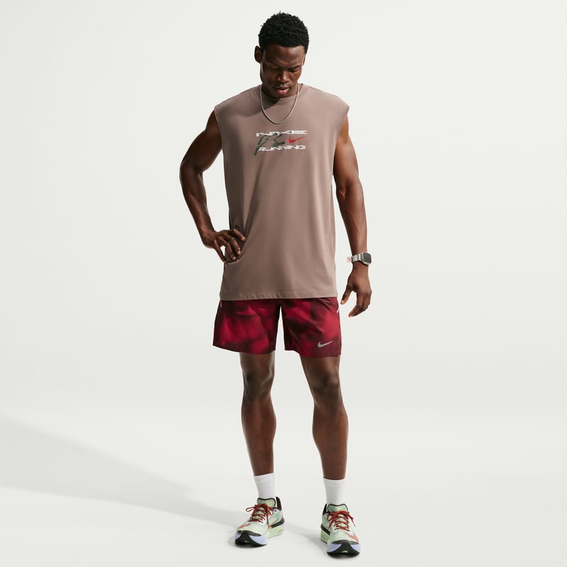 Pantalones cortos Nike Miler Dri-FIT 7" Brief-Lined Printed "Light Crimson" | Hombre | Correr | 01 | SPORTSHOWROOM