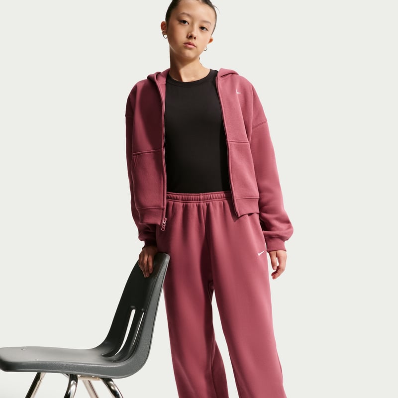 Nike Studio Fleece Loose Bukse "Pink Smoke & White" | Barn | | 03 | SPORTSHOWROOM