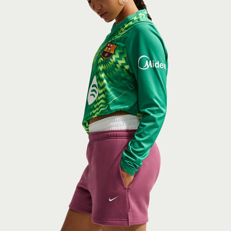 Nike Studio Fleece Medium Weight Mid-Rise Shorts "Pink Smoke & Sail" | Dame | | 03 | SPORTSHOWROOM
