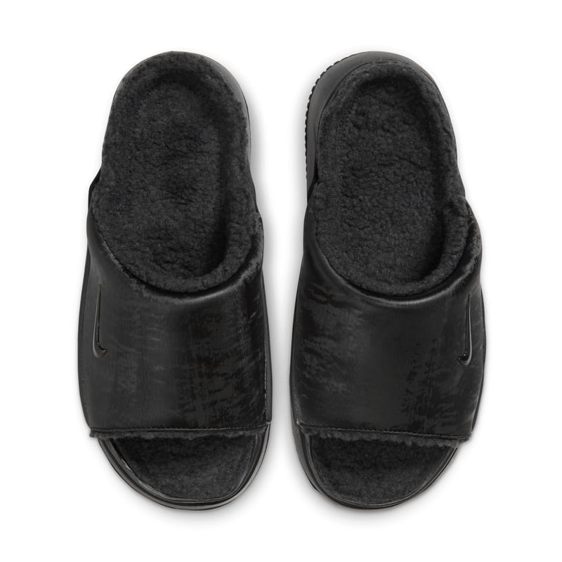 Nike Calm Elevation SE Faux Fur Slide trainers "Triple Black" | Women | SportStyle | 05 | SPORTSHOWROOM