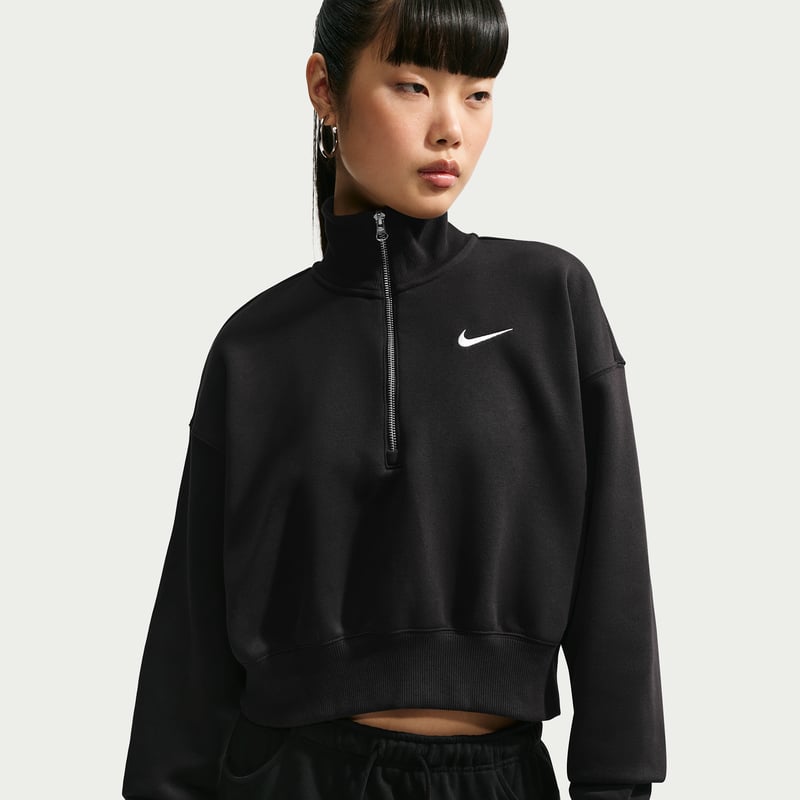 Nike Phoenix Fleece 1/4-Zip Cropped DQ5767-010 01