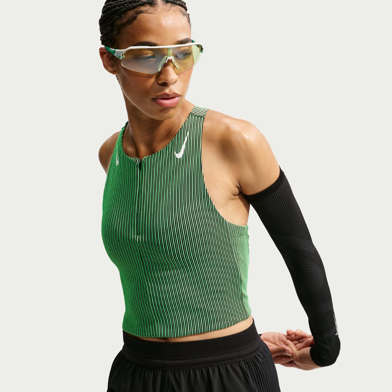 Nike AeroSwift Dri-FIT ADV Cropped Tanktop "Illusion Green" | Damen | Laufen | 01 | SPORTSHOWROOM