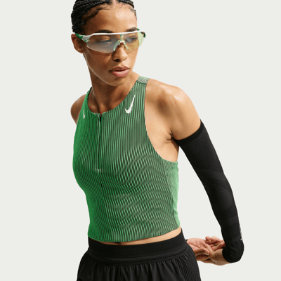 Nike AeroSwift Dri-FIT ADV Cropped Tanktop "Illusion Green" | Dames | Hardlopen | 01 | SPORTSHOWROOM