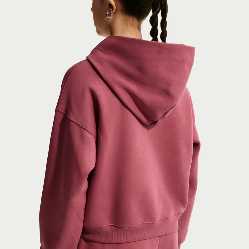 Nike Studio Fleece Oversized Full-Zip Hettegenser "Pink Smoke & White" | Barn | | 01 | SPORTSHOWROOM