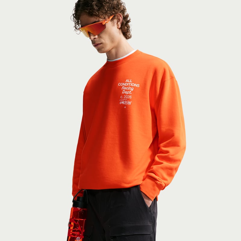 Nike ACG 'Tuff Fleece' Dri-FIT Crew-Neck Sweater "Safety Orange" | Men | | 01 | SPORTSHOWROOM
