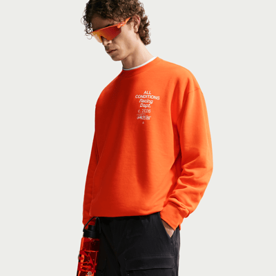 Nike ACG 'Tuff Fleece' Dri-FIT Crew-Neck Sweater "Safety Orange" | Men | | 01 | SPORTSHOWROOM