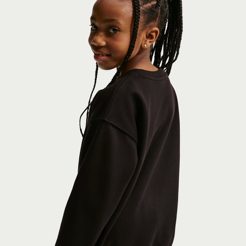 Nike Studio Fleece Oversized Crew Genser "Black" | Barn | | 01 | SPORTSHOWROOM