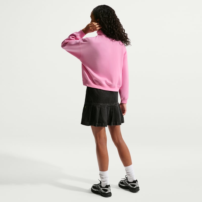 Nike Studio Fleece Oversized 1/4-Zip Topp "Pink Rise & White" | Barn | | 04 | SPORTSHOWROOM