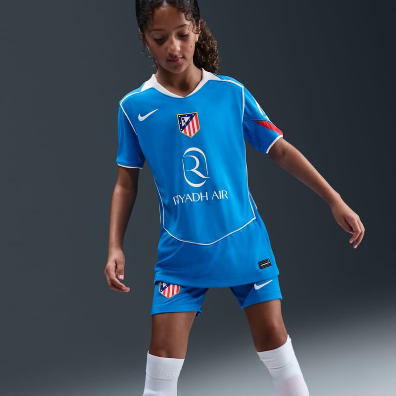 Nike Atlético Madrid 2025/26 Stadium Third Dri-FIT Total 90 Replica Shirt "Photo Blue & Sport Red" | Kids | Football | 03 | SPORTSHOWROOM