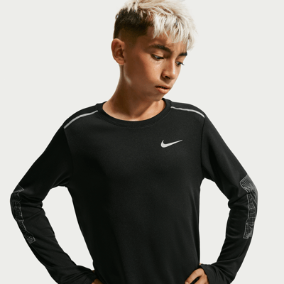 Nike Miler Dri-FIT Long-Sleeve Shirt "Black" | Kinder | | 01 | SPORTSHOWROOM