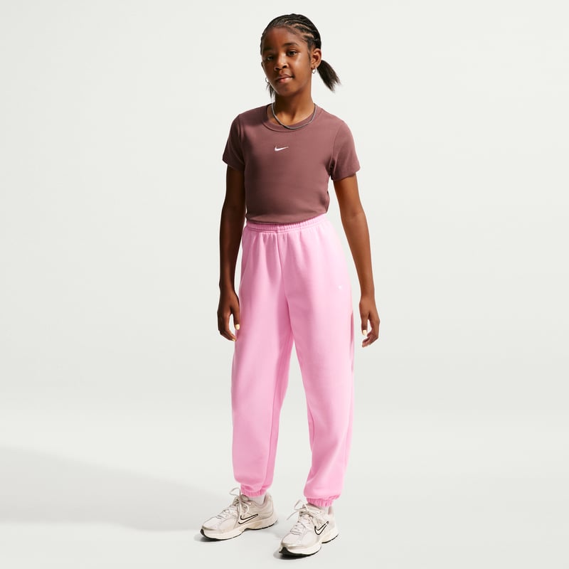 Nike Studio Fleece Loose Bukse "Pink Rise & White" | Barn | | 00 | SPORTSHOWROOM