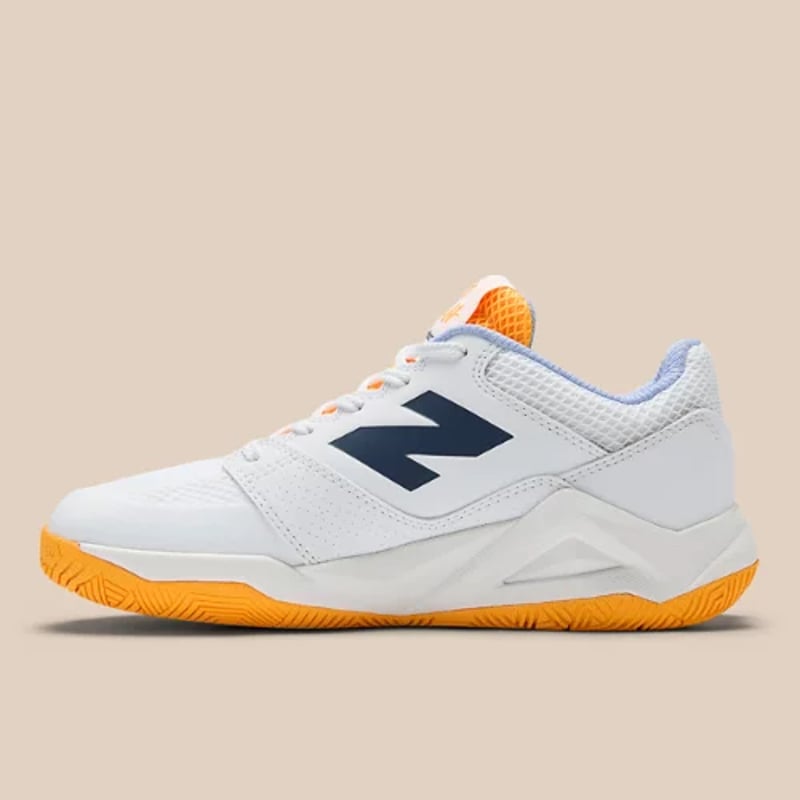 New Balance Coco Delray tennis runners "White & Hot Marigold" | Women | Tennis | 01 | SPORTSHOWROOM