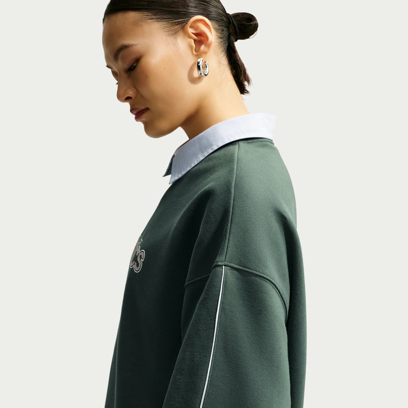 Nike Studio Fleece Medium Weight Oversized Crew Genser "Camo Green" | Dame | | 01 | SPORTSHOWROOM